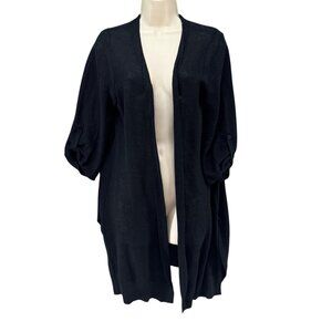 Talbots Black Open Front Cardigan